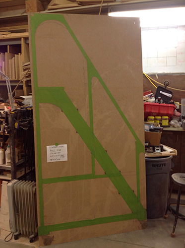 Life-sized mock up of ladder